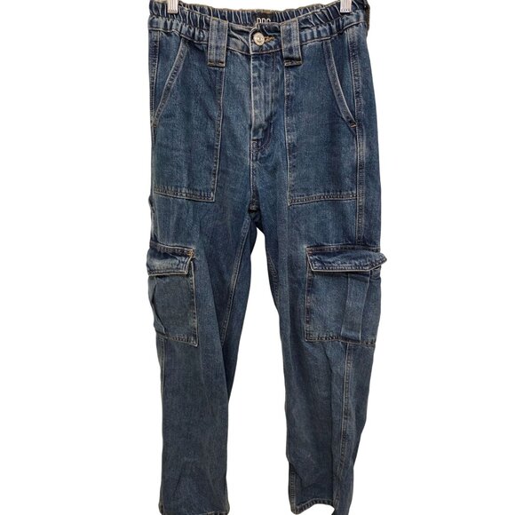 BDG Women's Y2k Skate Denim Cargo Pant Elastic Waistband & Multiple Pockets Size - Picture 1 of 8